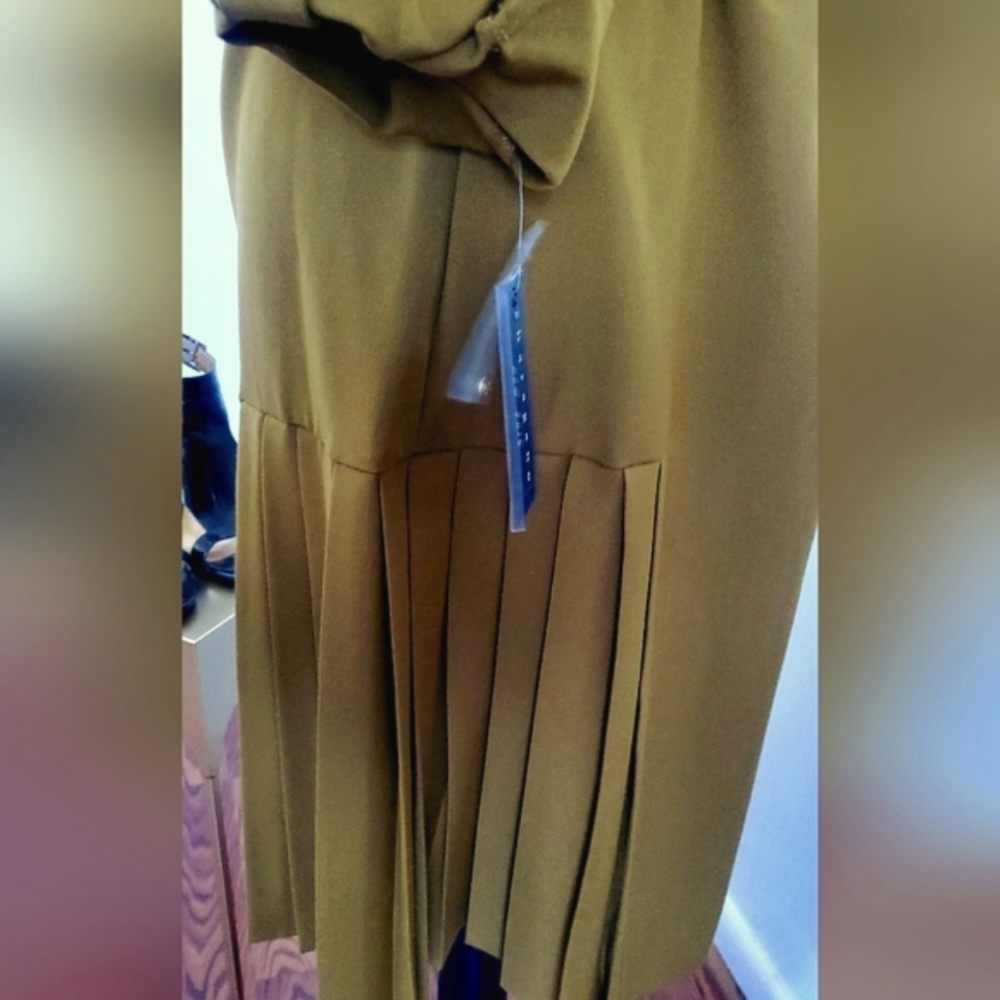 Sharagano Olive Long Sleeve Dress - Picture 9 of 13